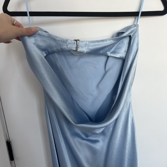 Bec + Bridge Moon Dance Strapless Maxi Dress Dusty Blue - Picture 3 of 6